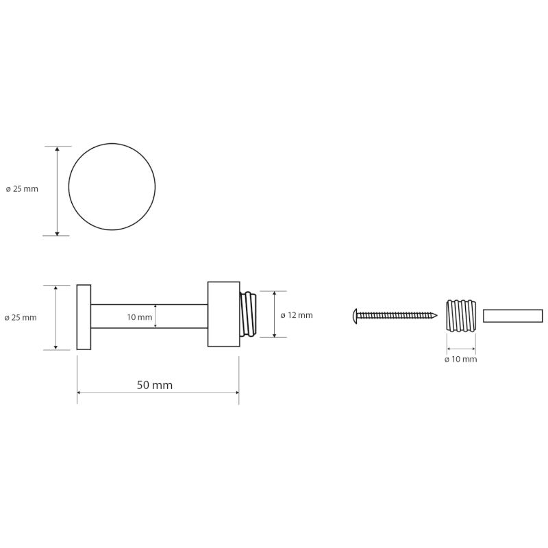 X-ROUND háček 50mm, chrom XR218