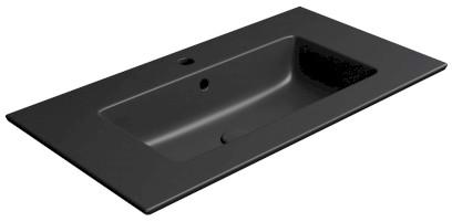 PURA keramické umyvadlo Slim 82x46cm, černá mat 8885126