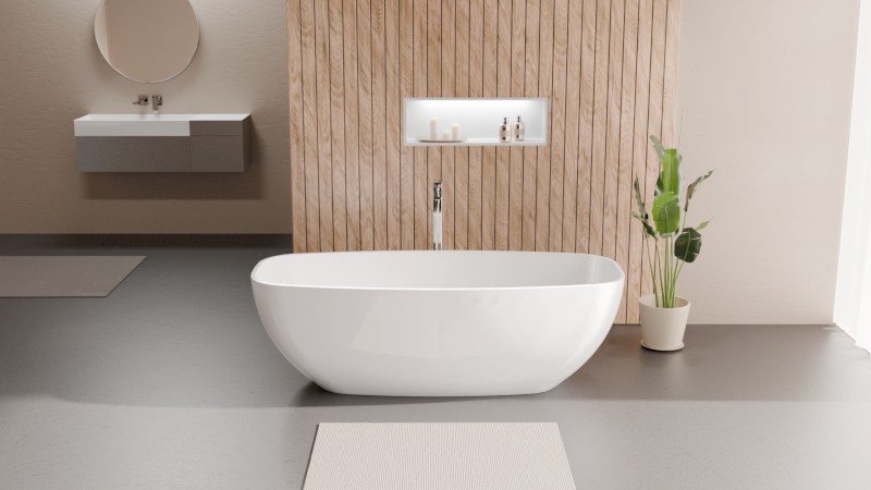 IPANEMA volně stojící vana litý mramor 168x72x49cm, bílá 69911