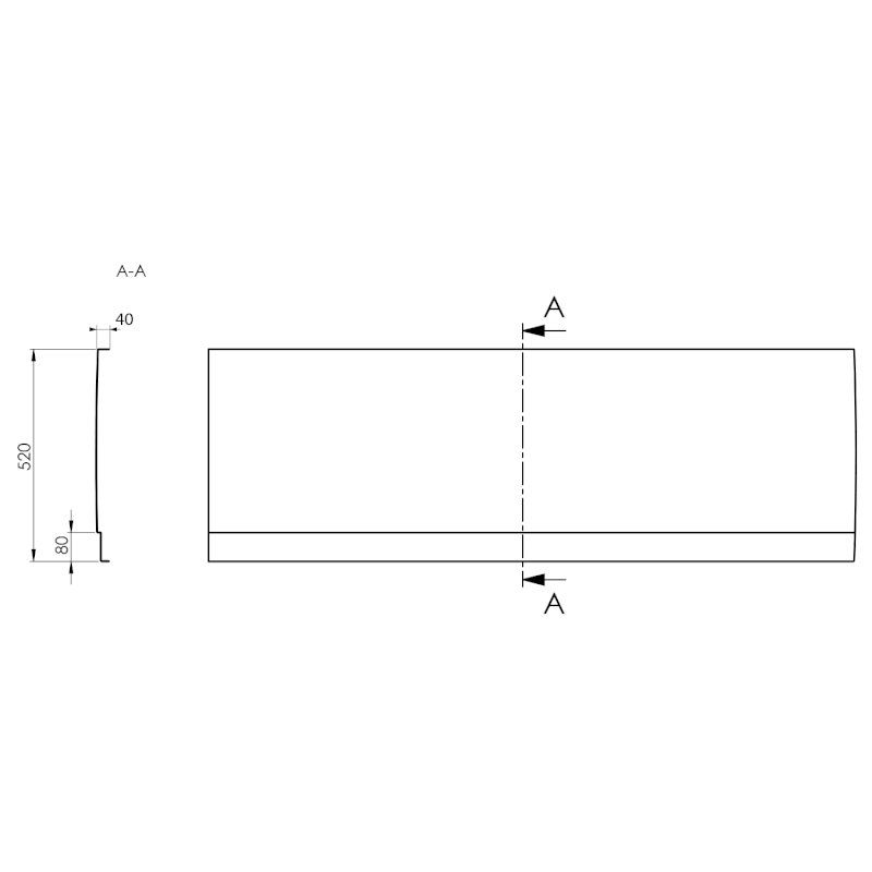 COUVERT panel čelní 130x52cm, pravý 72868