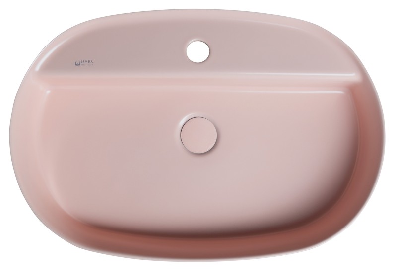 INFINITY OVAL keramické umyvadlo na desku, 60x40cm, růžová Salmon 10NF65060-2S