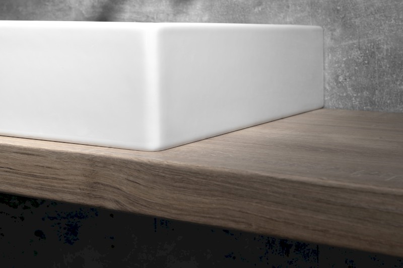 KUBE X keramické umývátko 50x25cm, broušená spodní hrana, bez otvoru, pravé/levé, blush mat 94869024