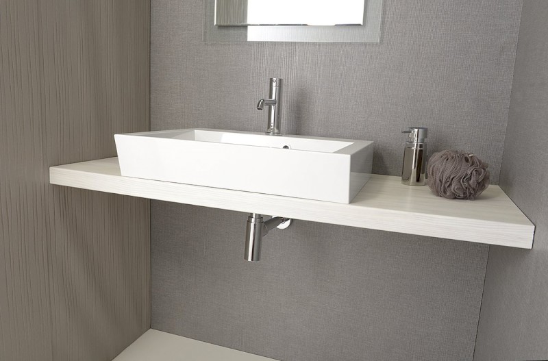 AVICE deska pod umyvadlo 160x50cm, tl.5cm, dub starobílý AV165