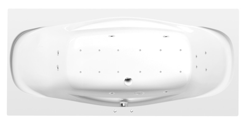 GARDA hydromasážní vana, 190x90x44cm, Active Hydro-Air, chrom 14111.2010