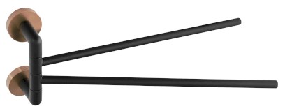 LARISSA dvojitý držák ručníků otočný 350mm, černá/měď mat WS021BC