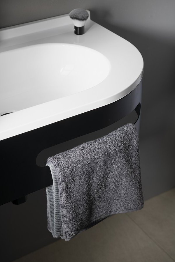 PULSE konzole s držákem ručníků, levá, černá mat BM752-CL