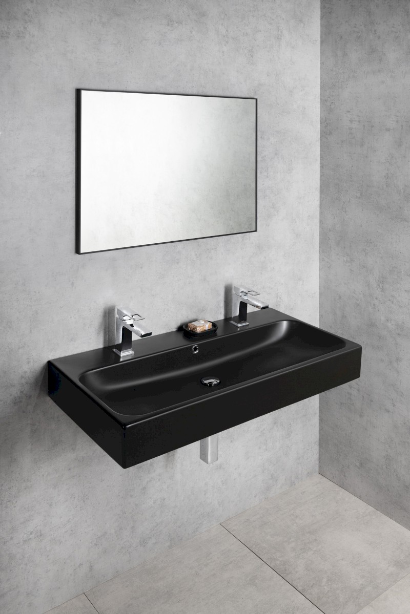 TORIDI keramické dvojumyvadlo 101x46,5cm, černá mat TU0222B