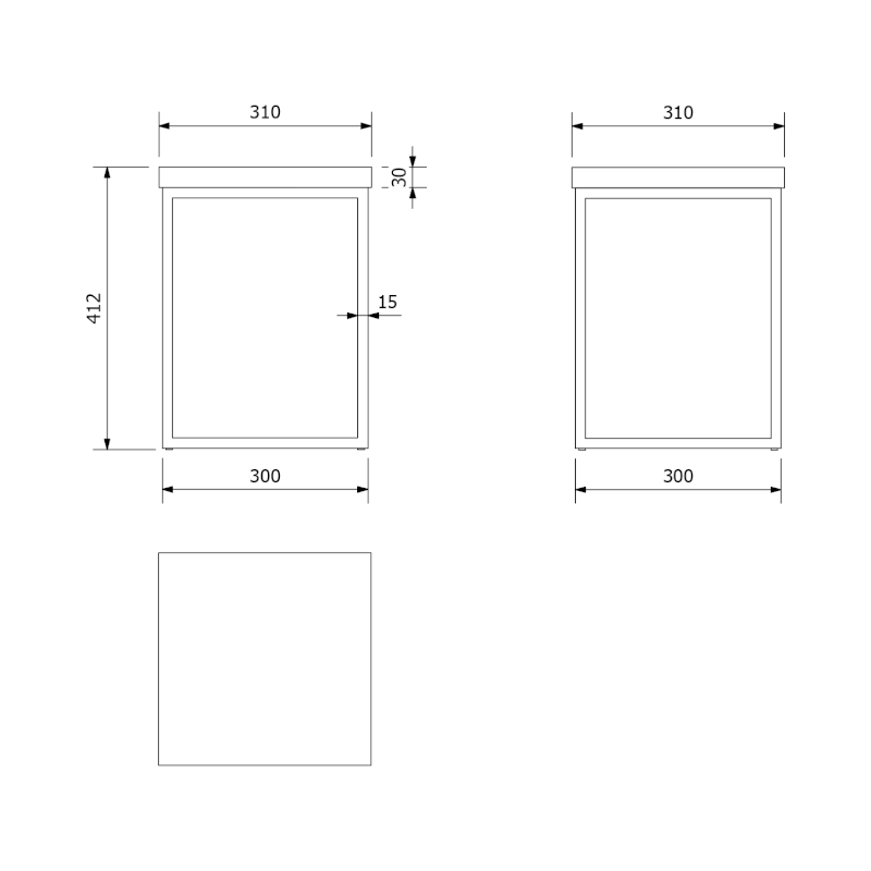 SKA stolička 30x41x30cm (SKA401), černá mat/dub SKA190