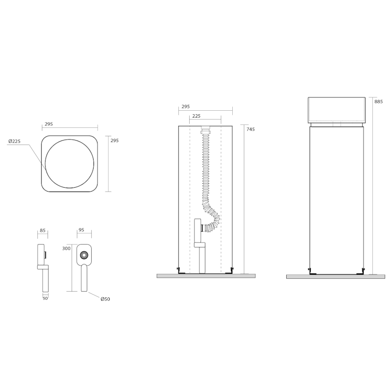 HAKO keramický podstavec volně stojící pro umyvadlo 554331, černá mat 557331