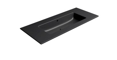 PURA keramické umyvadlo Slim 102x46cm, bez otvoru, černá mat 8886026