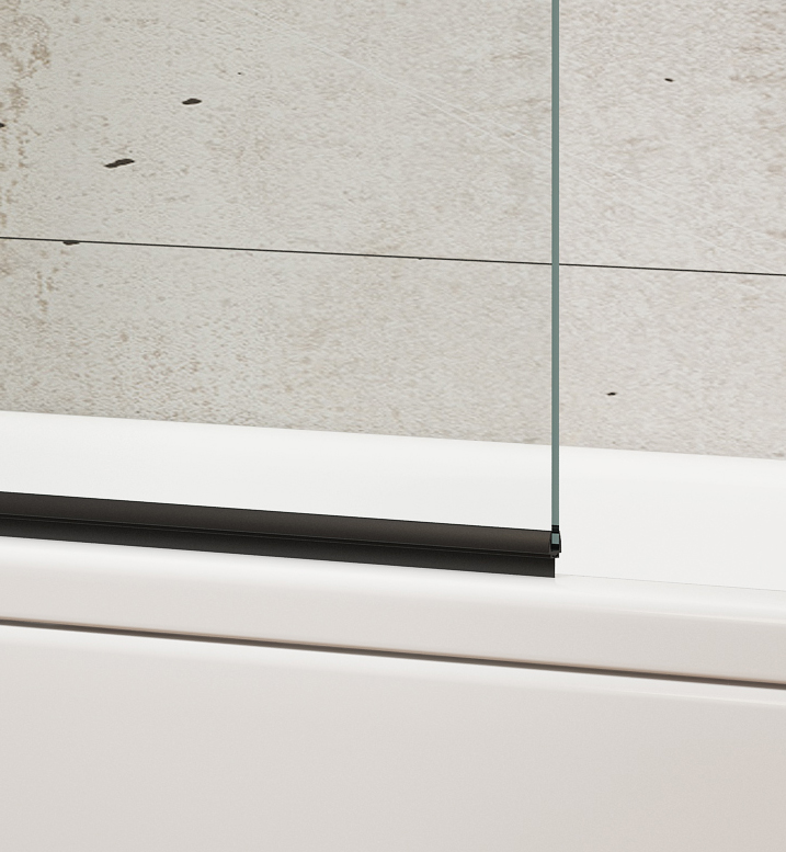 WILA vanová zástěna 900x1400mm skládací, černá, čiré sklo AQ5742B