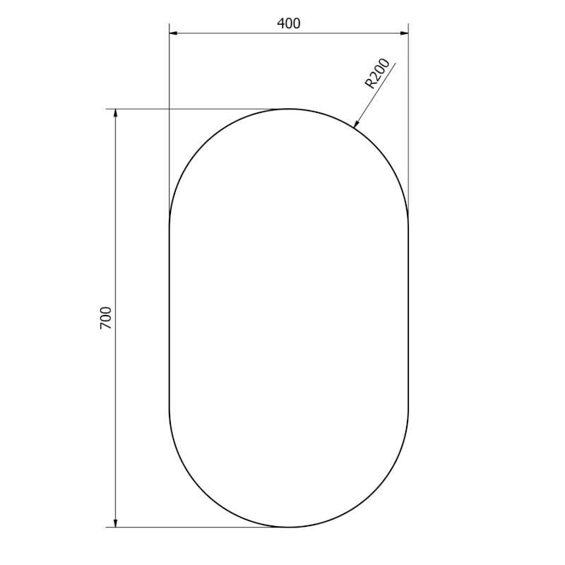 Zrcadlo s broušenou hranou oválné 40x70cm, CU free 22503