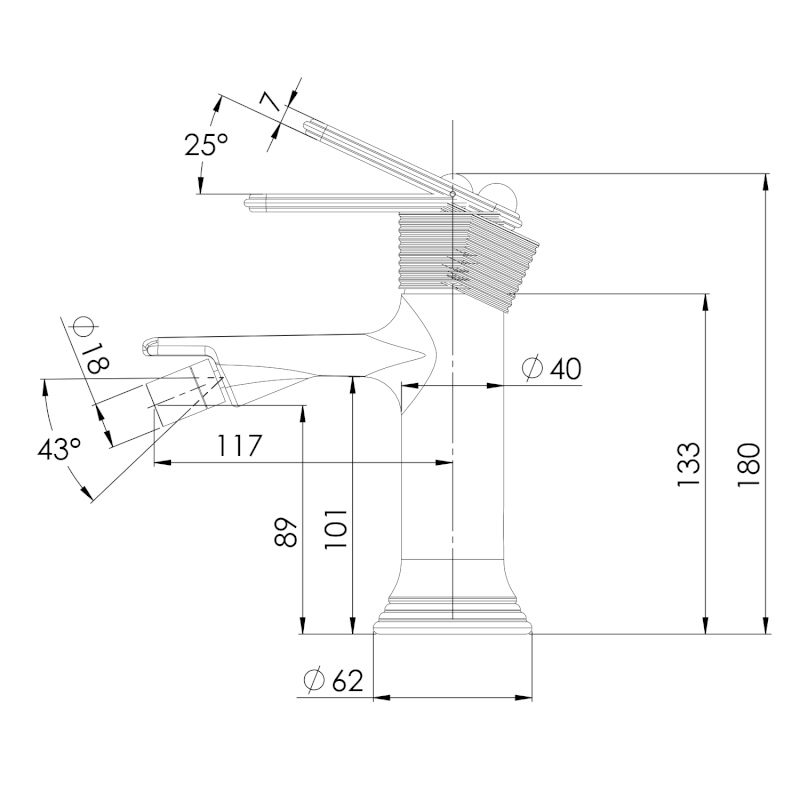 BEBÉ stojánková bidetová baterie, bronz BB003/18