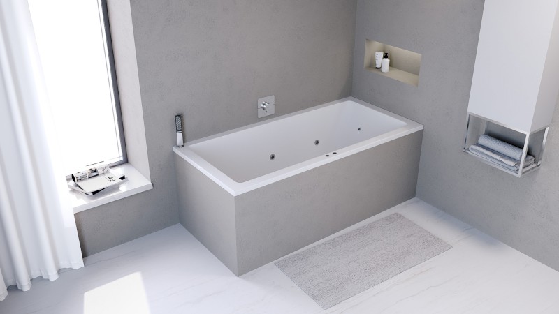 MARLENE hydromasážní vana, 190x90x48cm, Active Hydro-Air, chrom 71607.2010