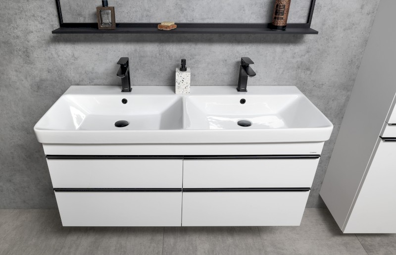 THALIE 120 keramické dvojumyvadlo nábytkové 120x46cm, bílá TH11120