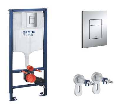 Rapid SL Předstěnový instalační set pro závěsné WC, výška 1,13 m, ovládací tlačítko Skate Cosmopolitan, chrom GROHE 38772001
