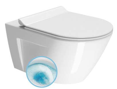 NORM závěsná WC mísa, GeniusFlush, 36x55cm, bílá ExtraGlaze 862111