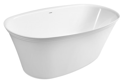 FLORINA volně stojící vana litý mramor, 170x80x61cm, bílá 93858