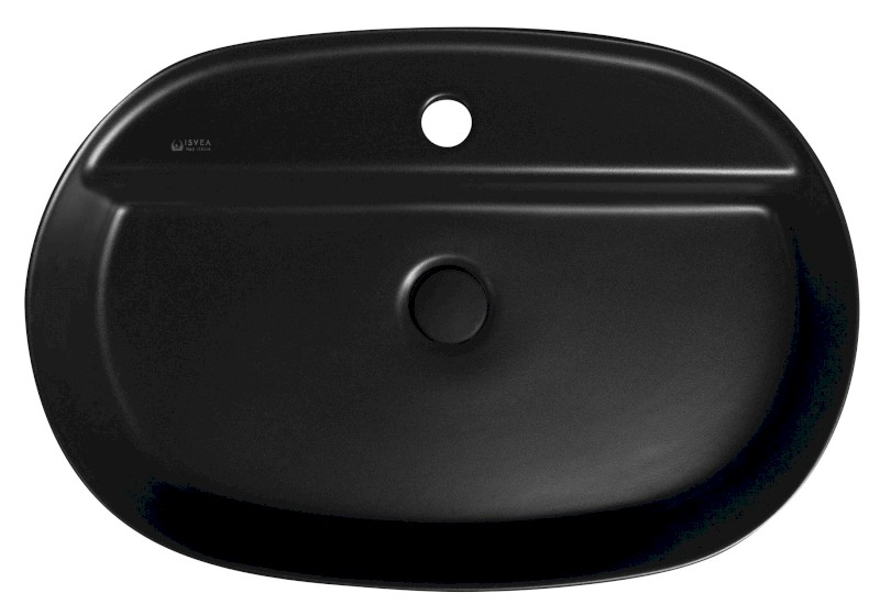 INFINITY OVAL keramické umyvadlo na desku, 60x40cm, černá mat 10NF65060-2N
