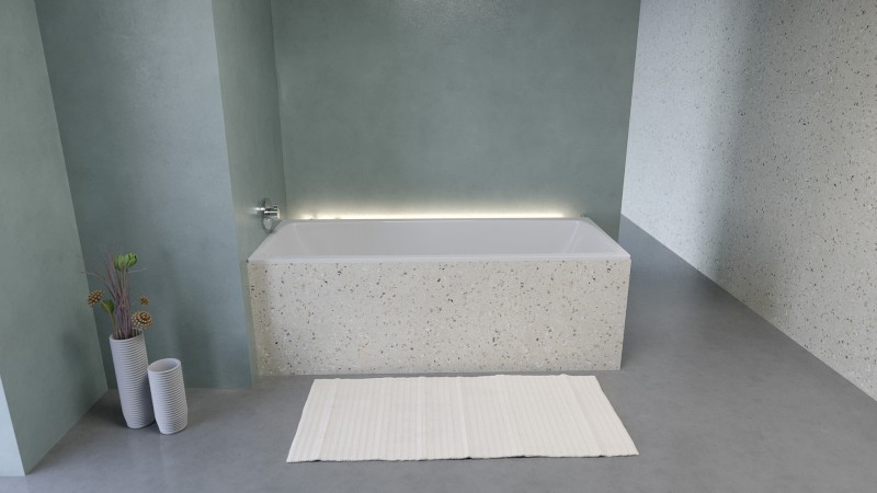 NIX nerezová vanová kapsa, 180cm, instalace do rohu 72463