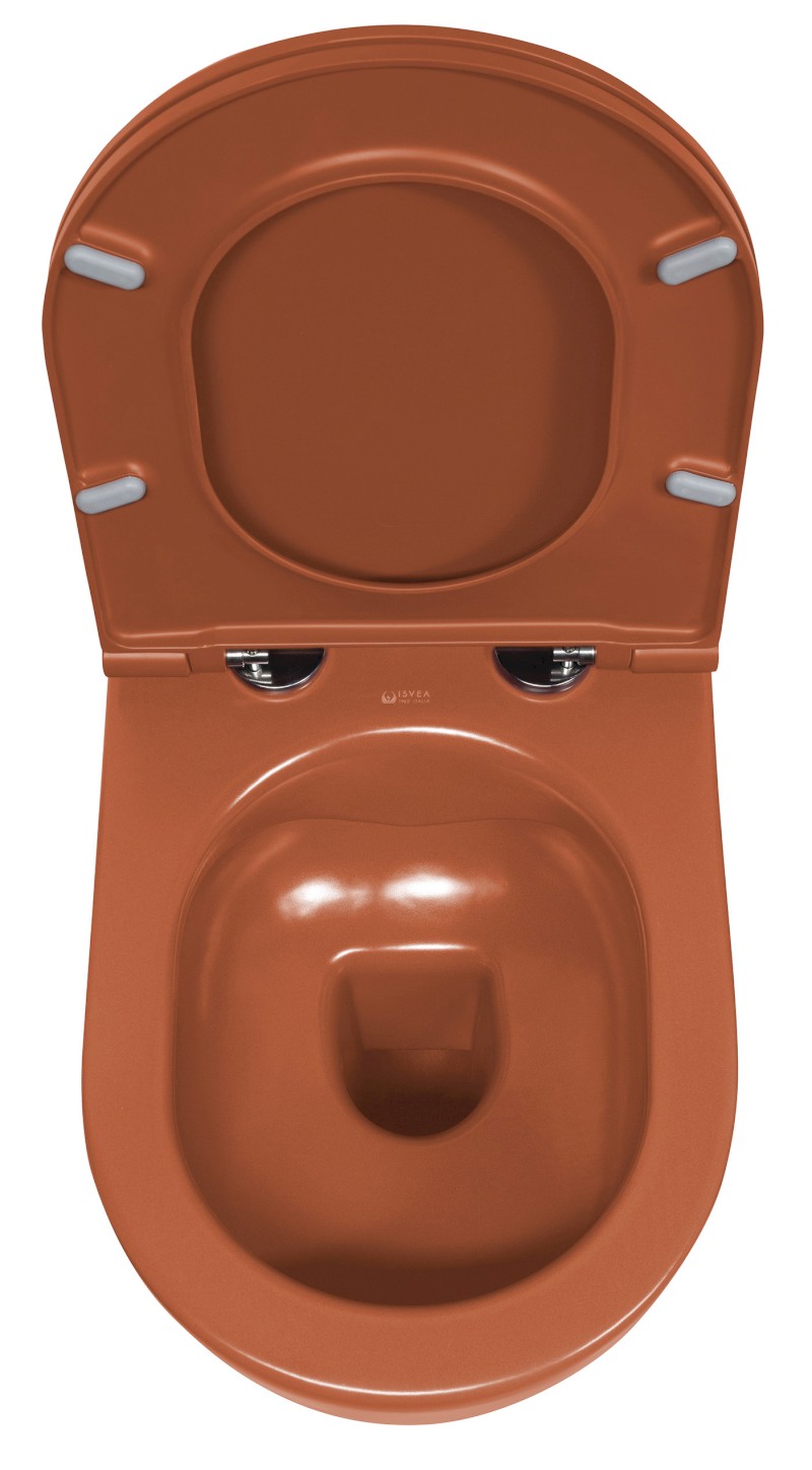 INFINITY závěsná WC mísa, Rimless, 36,5x53cm, terracotta 10NF02004-2U