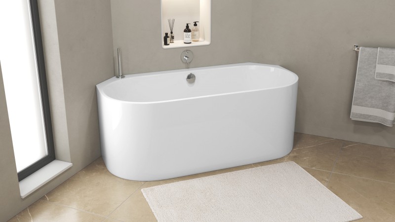 VIVA A MONOLITH rohová vana 180x75x60cm, bílá 89139MA