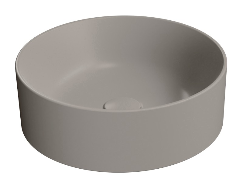 KUBE X keramické umyvadlo na desku, průměr 40cm, tortora mat 942605