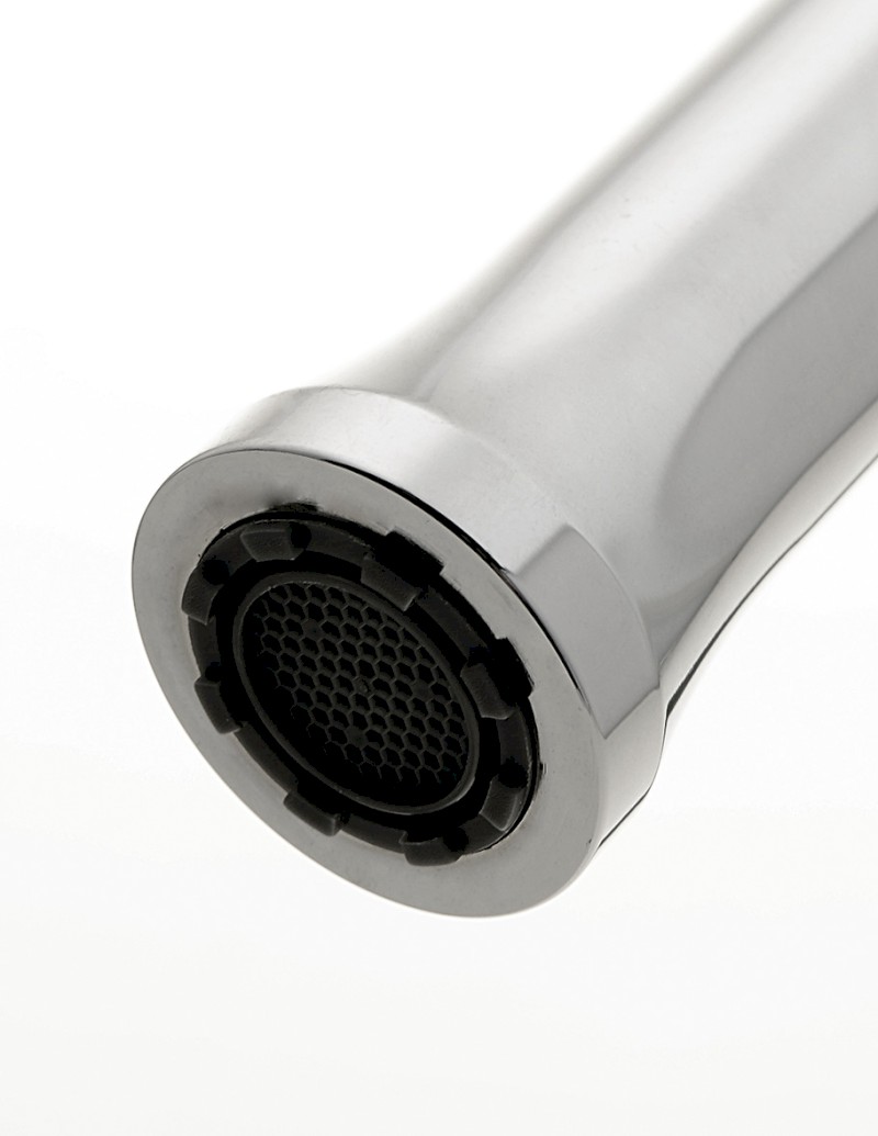 SILI stojánková dřezová baterie, flexibilní ramínko, bílá/chrom SR481