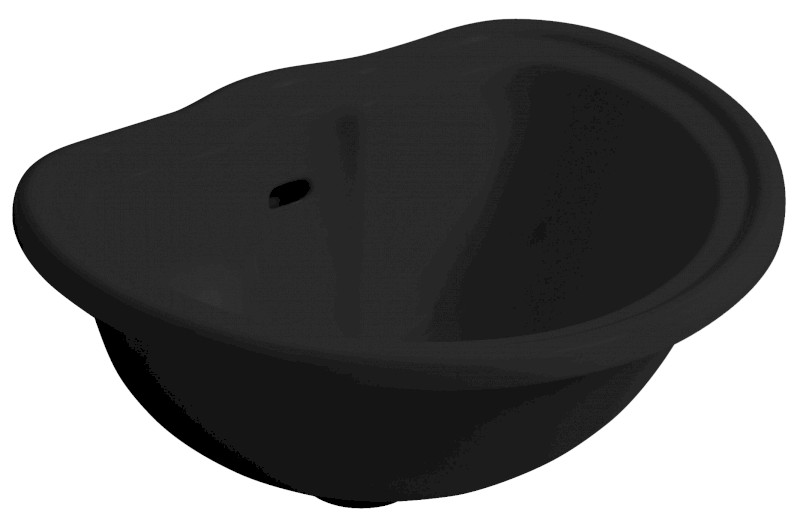 RETRO keramické umyvadlo zápustné, 50x41cm, černá mat 103131