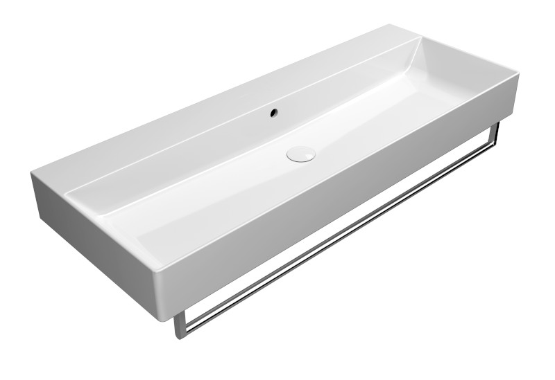 KUBE X keramické umyvadlo 120x47cm, bez otvoru, bílá ExtraGlaze 9424011