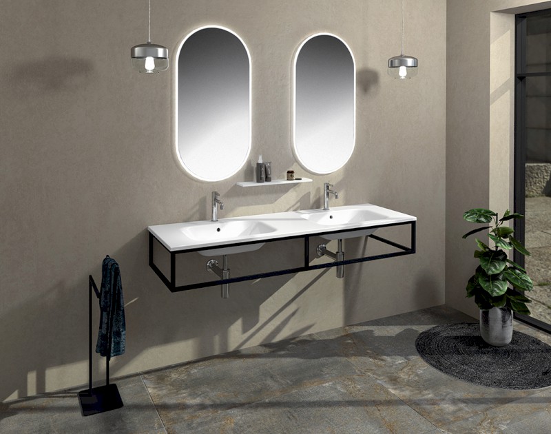 SKA konzole pod umyvadlo/desku 160x22x51cm, černá mat SKA860