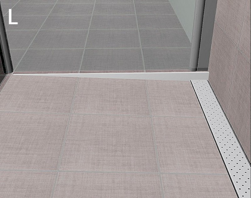 Spádová lišta, levá, výška 12mm, délka 1200mm, nerez mat SPD1212-L