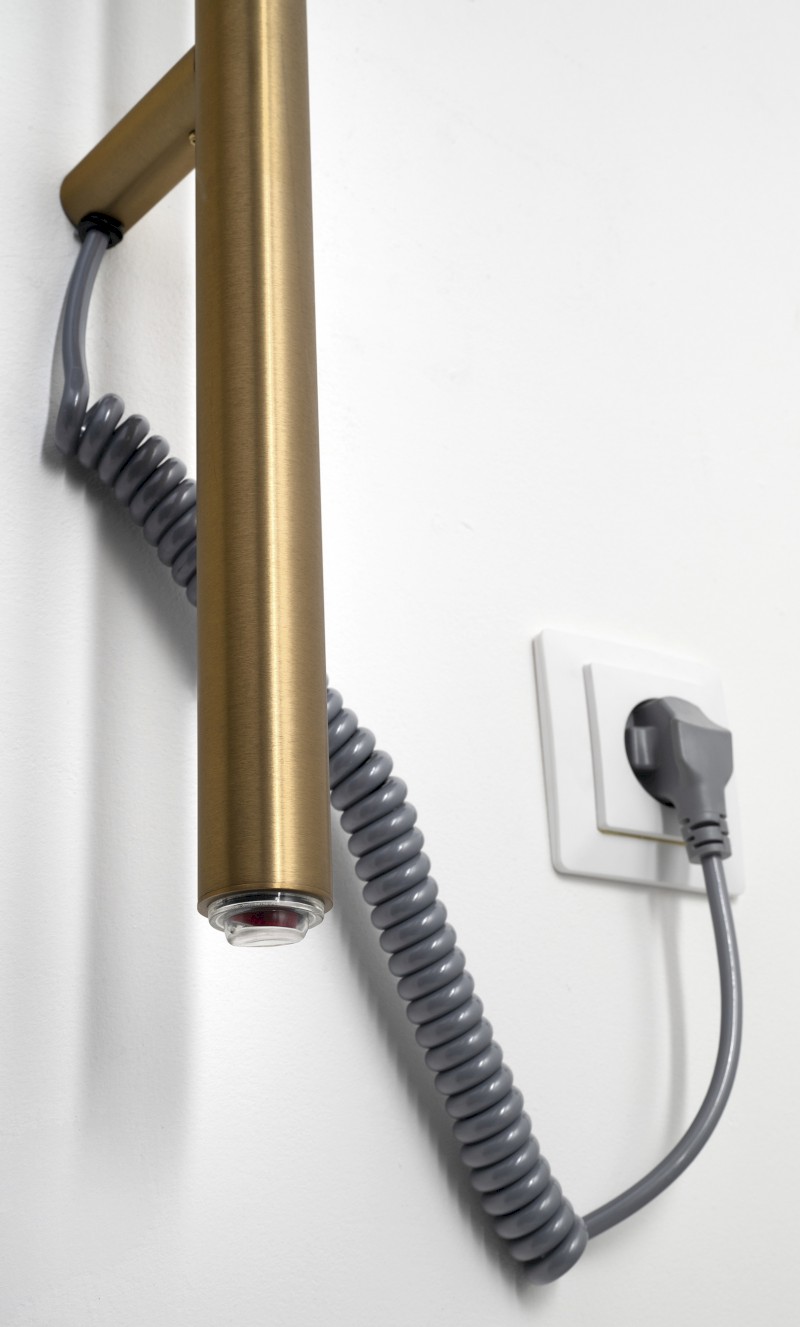 PASADOR elektrický sušák ručníků, kulatý, 150x1500 mm, 30 W, zlatá mat ER175GB