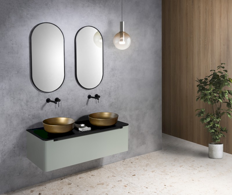 PRIORI keramické umyvadlo na desku, Ø 41,5cm, bronz PI032