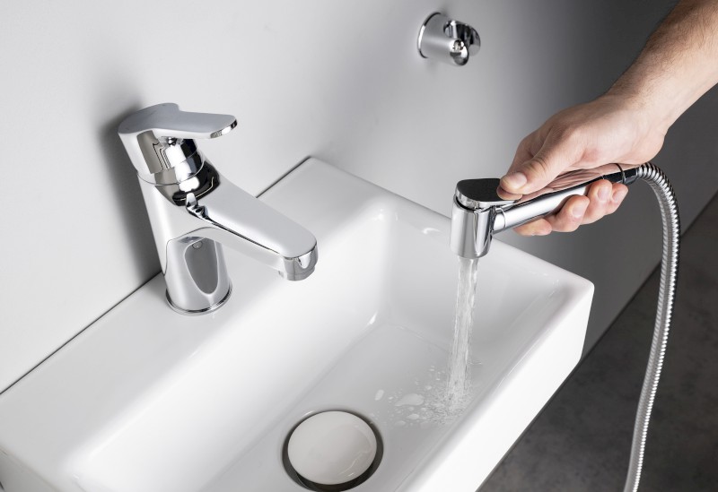 SIEGER stojánková umyvadlová baterie s bidetovou sprchou, chrom 914.013.1