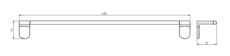 ZERO držák ručníků 480mm, chrom ZE420