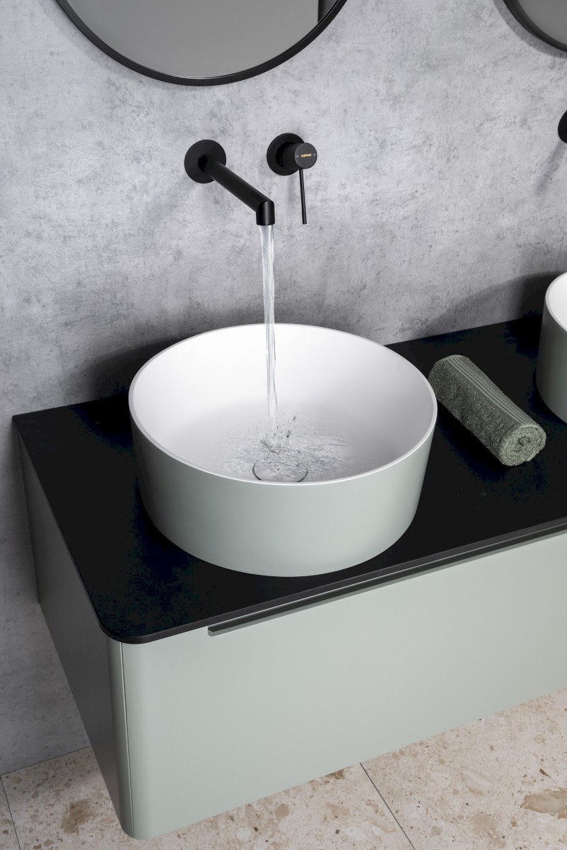 SOLARIS podomítková dvouprvková umyvadlová baterie, černá mat WD008B