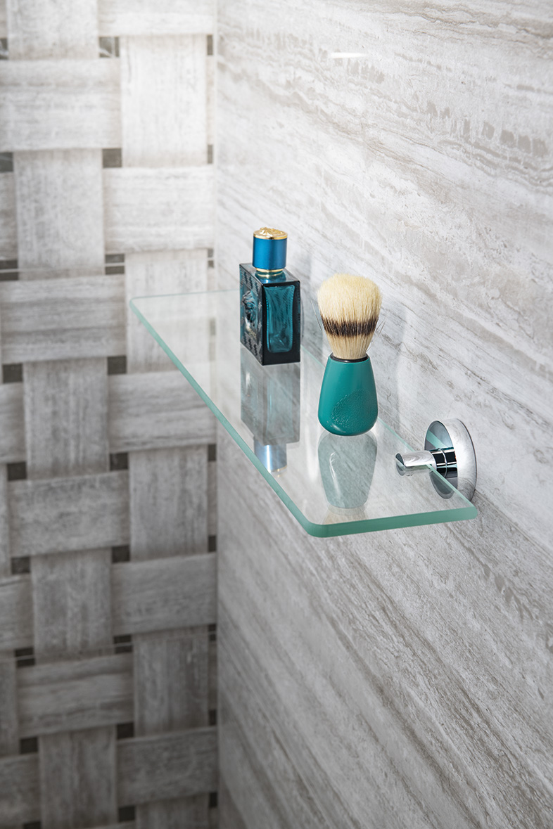 X-ROUND držáky skleněné poličky 8mm, chrom XR009