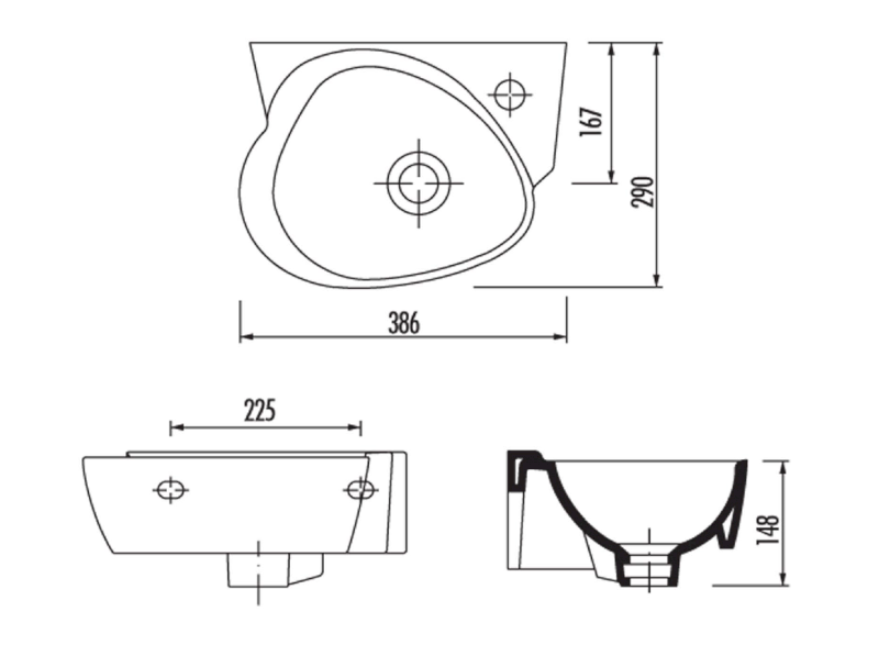 KID keramické umývátko dětské 39x29cm, barevný potisk CK035-FF