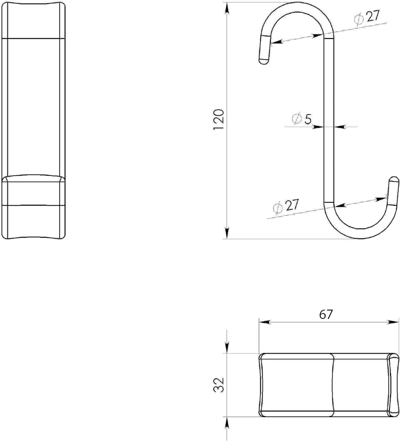 Háček na otopná tělesa, termoplast, černá 202514
