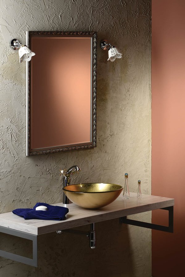 SHAY skleněné umyvadlo na desku Ø 42cm, zlatá 2501-22