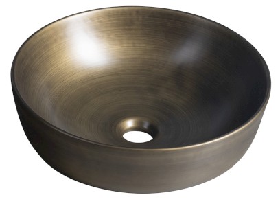 PRIORI keramické umyvadlo na desku, Ø 41,5 cm, bronz PI032