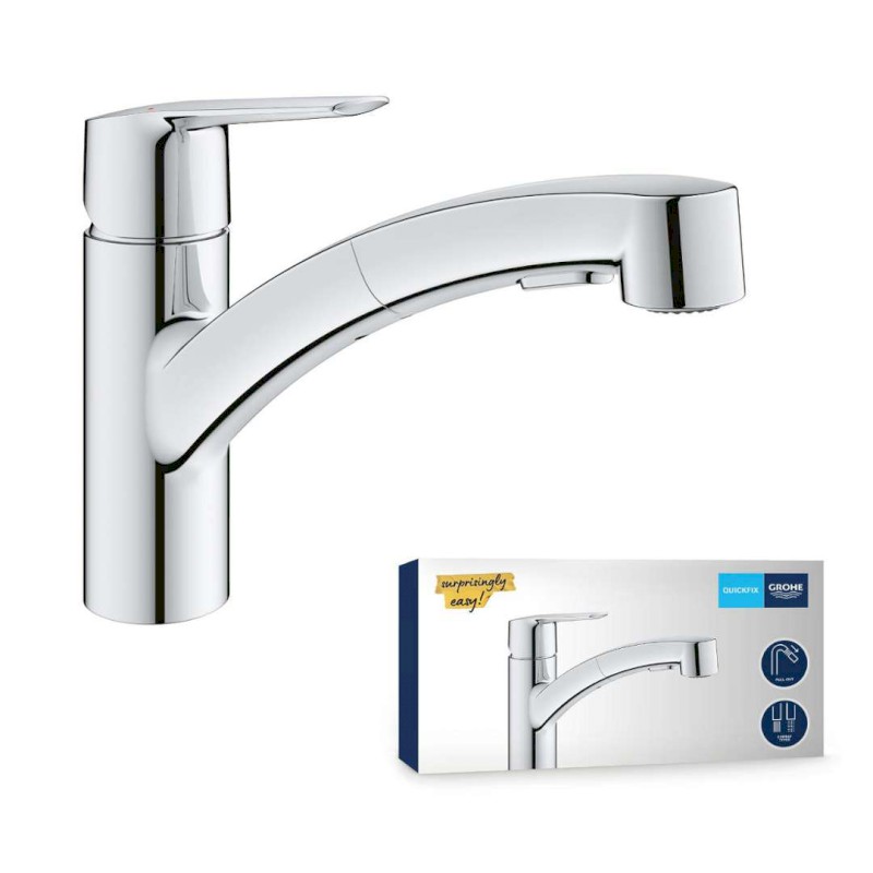QuickFix Start Dřezová baterie s výsuvnou sprškou, chrom GROHE 30531001