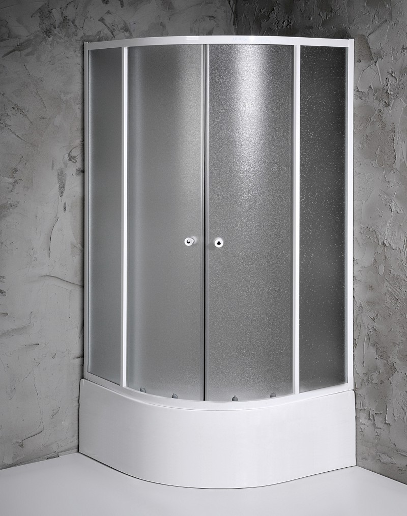 ARLEN čtvrtkruhová sprchová zástěna 900x900x1500 mm, sklo Brick BTR903