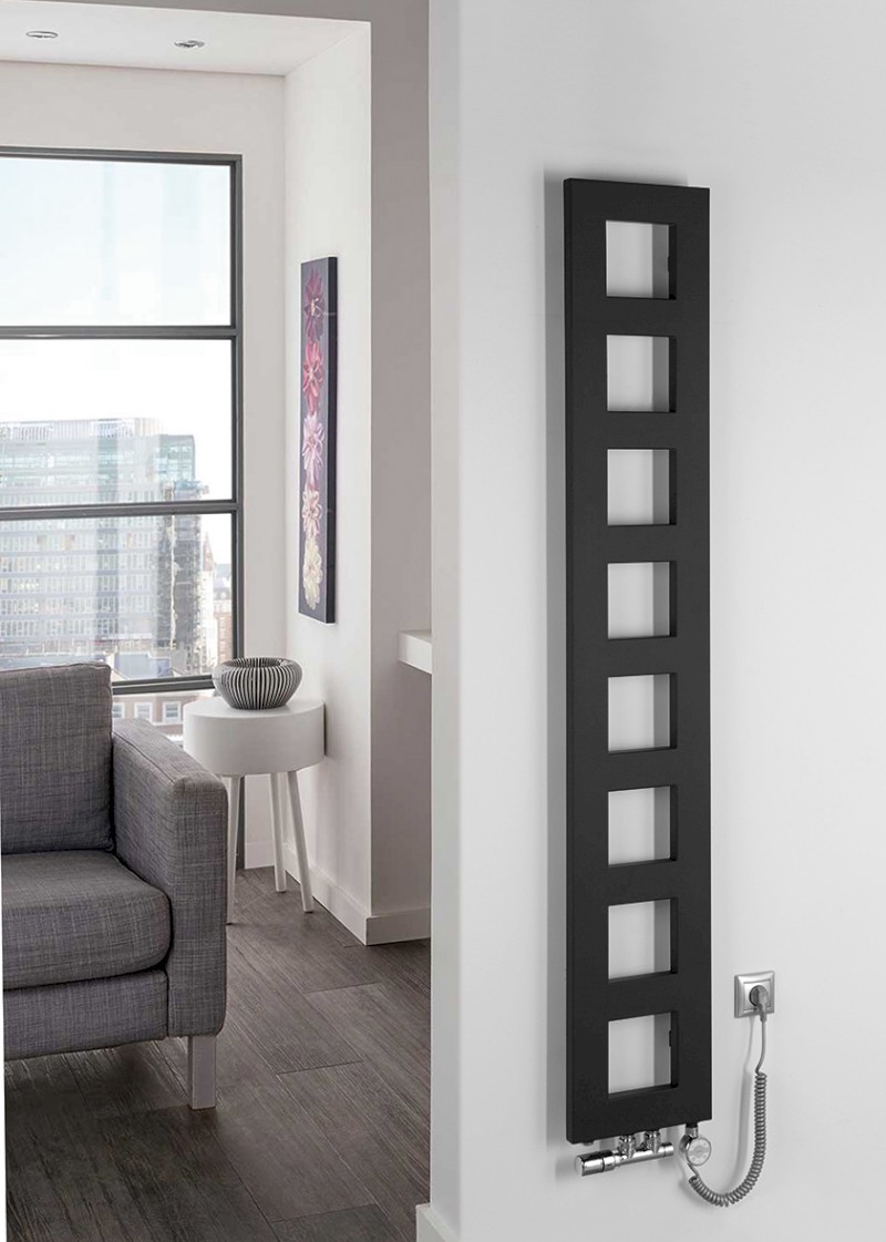 BLOCK otopné těleso 280x1750 mm, černá mat IR182