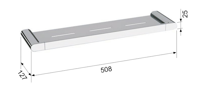 FLORI polička 508mm, chrom RF016
