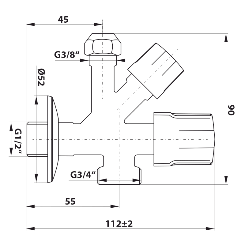 Kombinovaný ventil 1/2