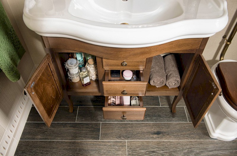 RETRO umyvadlová skříňka 89x80x48cm, buk 1620