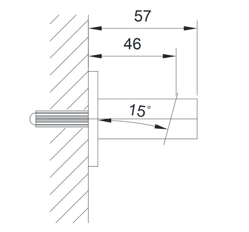 Držák sprchy hranatý, pevný, chrom JM470