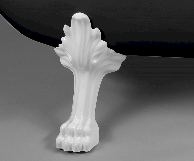 CHARLESTON volně stojící vana 188x83x69cm, nohy bílé, černá/bílá 72959